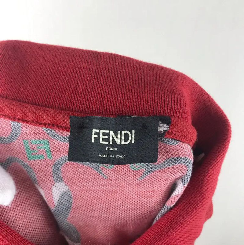 Fendi Fendi Red Cotton Men's Polo Shirt 0089 Size US M / EU 48-50 / 2 - 3 Thumbnail