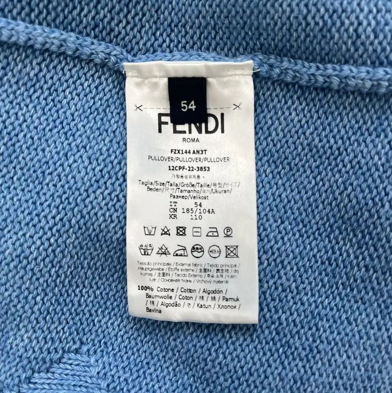 Fendi Fendi Blue XL Summer Men's T-Shirt 0089 Size US XL / EU 56 / 4 - 7 Thumbnail
