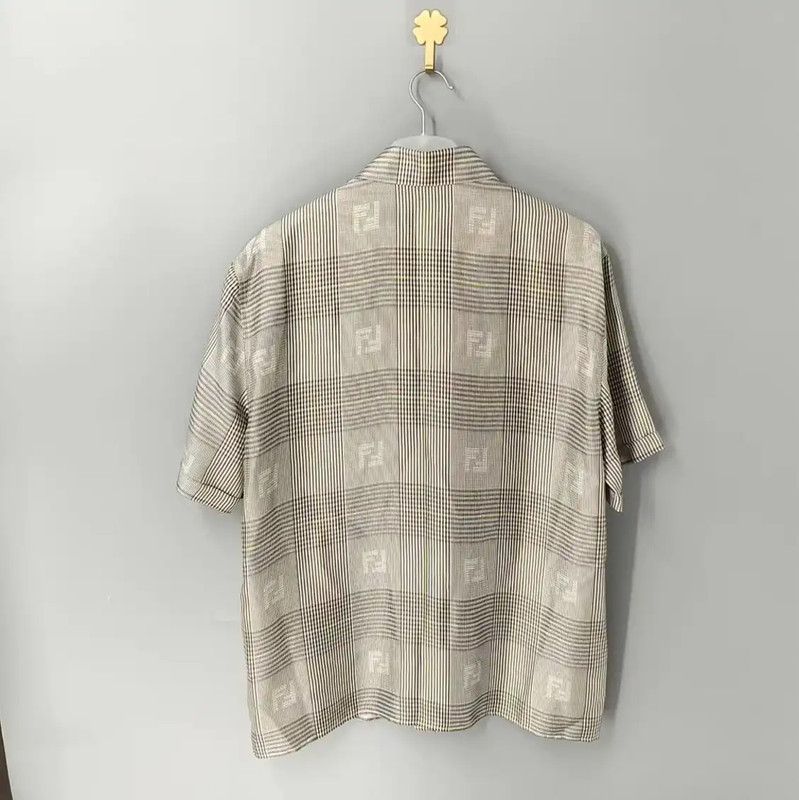 Fendi Fendi Gray Short Sleeve Men's Shirt 0089 Size US L / EU 52-54 / 3 - 2 Thumbnail