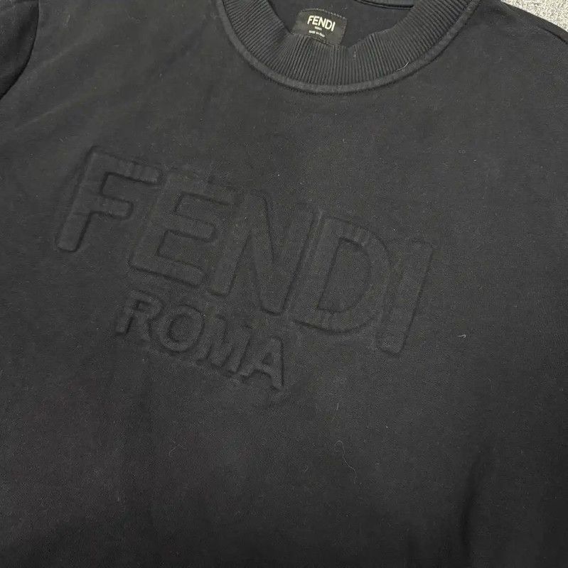 Fendi Fendi Black Cotton Men's Sweatshirt 0089 Size US L / EU 52-54 / 3 - 3 Thumbnail