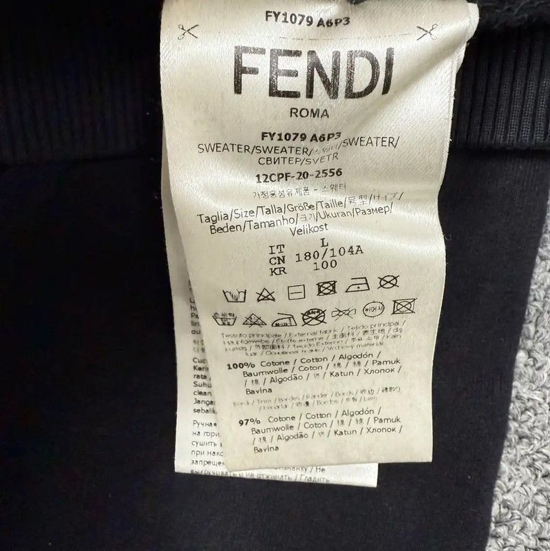 Fendi Fendi Black Cotton Men's Sweatshirt 0089 Size US L / EU 52-54 / 3 - 4 Thumbnail