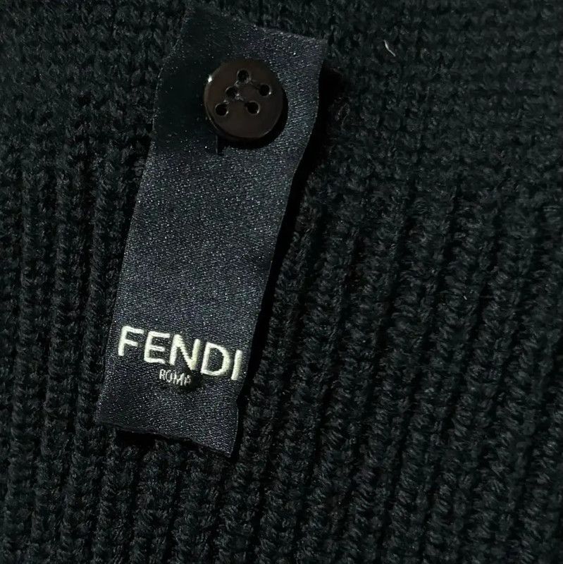 Fendi Fendi Black Wool Blend Logo Knit Sweater 0089 Size US S / EU 44-46 / 1 - 6 Thumbnail