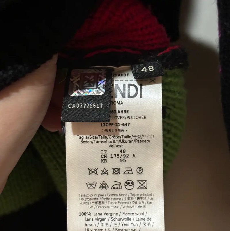 Fendi Fendi Black Wool Blend Logo Knit Sweater 0089 Size US S / EU 44-46 / 1 - 7 Thumbnail