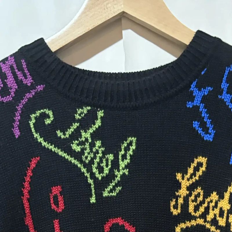 Fendi Fendi Black Wool Blend Logo Knit Sweater 0089 Size US S / EU 44-46 / 1 - 5 Thumbnail