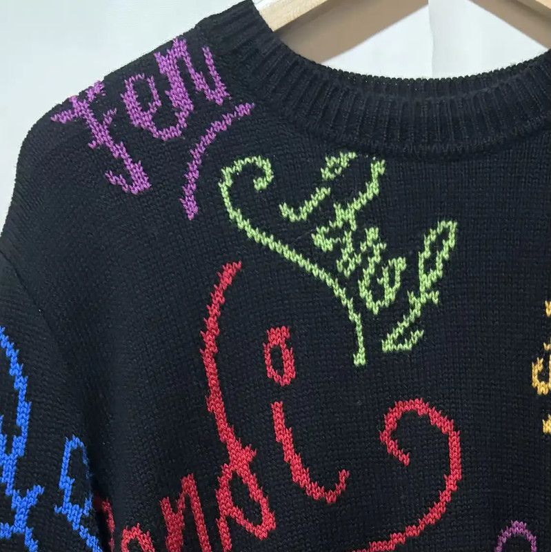 Fendi Fendi Black Wool Blend Logo Knit Sweater 0089 Size US S / EU 44-46 / 1 - 4 Thumbnail