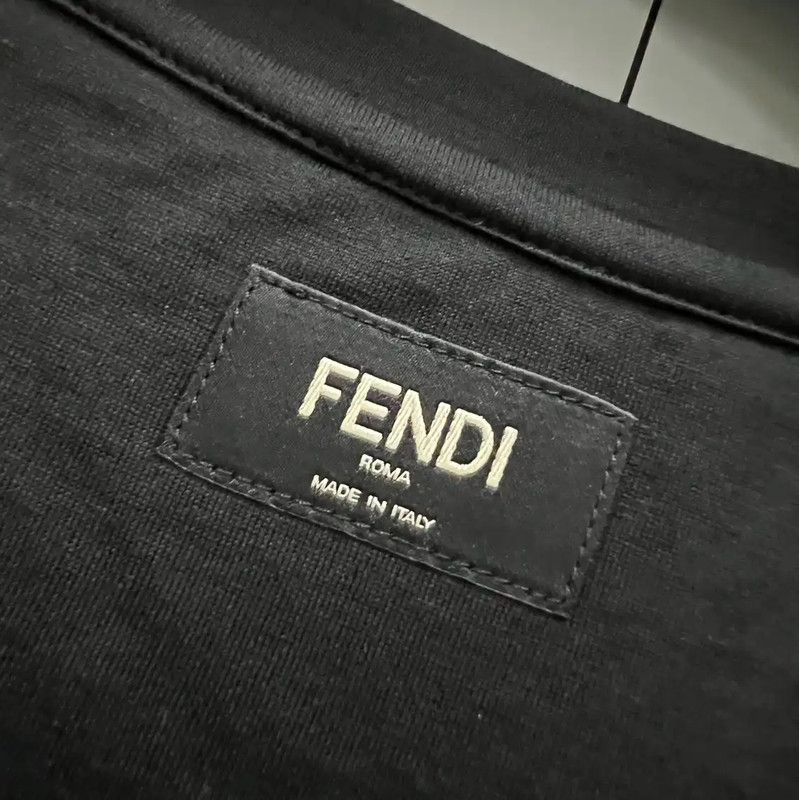 Fendi Fendi Black Cotton Short Sleeve T-Shirt 0089 Size US L / EU 52-54 / 3 - 2 Thumbnail