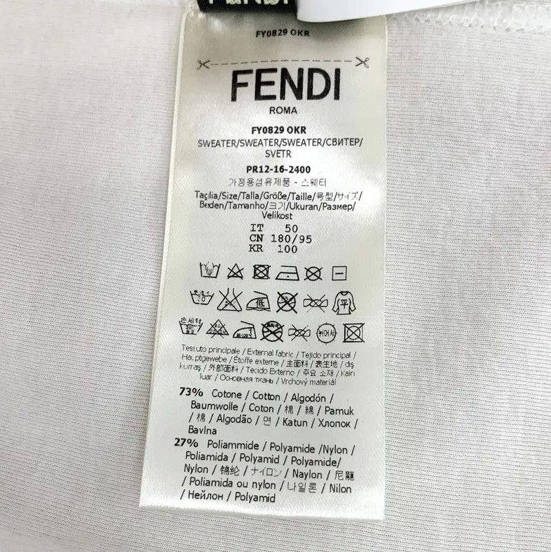 Fendi Fendi White Cotton Men's T-Shirt 0089 Size US L / EU 52-54 / 3 - 7 Thumbnail
