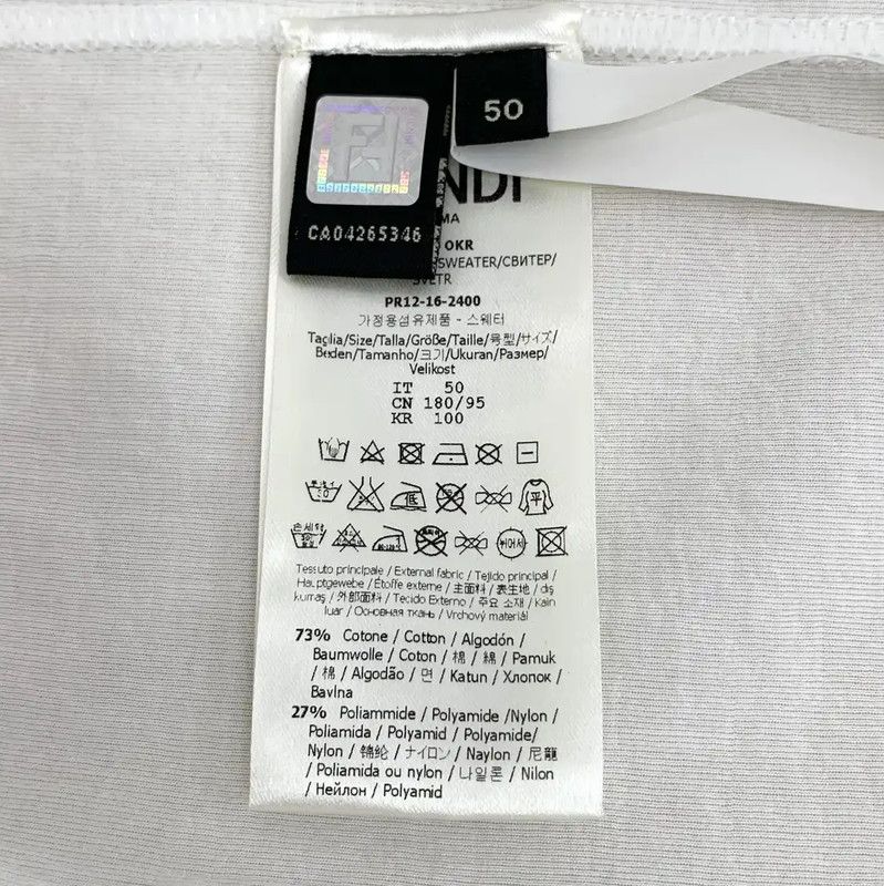 Fendi Fendi White Cotton Men's T-Shirt 0089 Size US L / EU 52-54 / 3 - 6 Thumbnail
