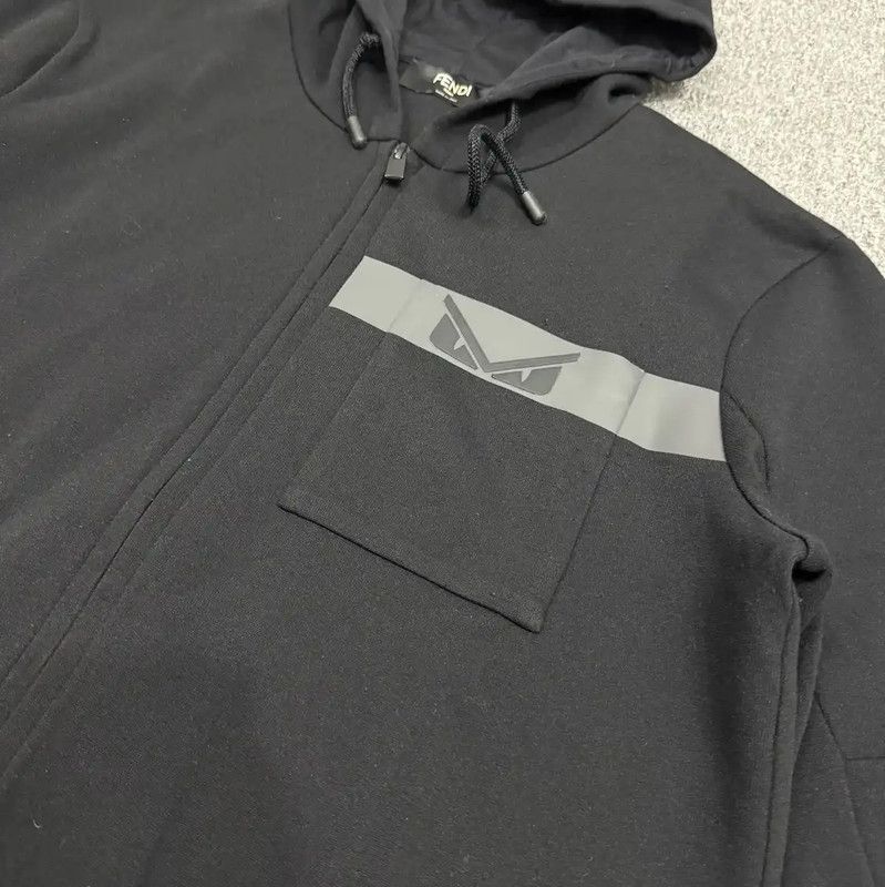 Fendi Fendi Black Polyester Men's Hoodie in XL 0089 Size US XL / EU 56 / 4 - 3 Thumbnail