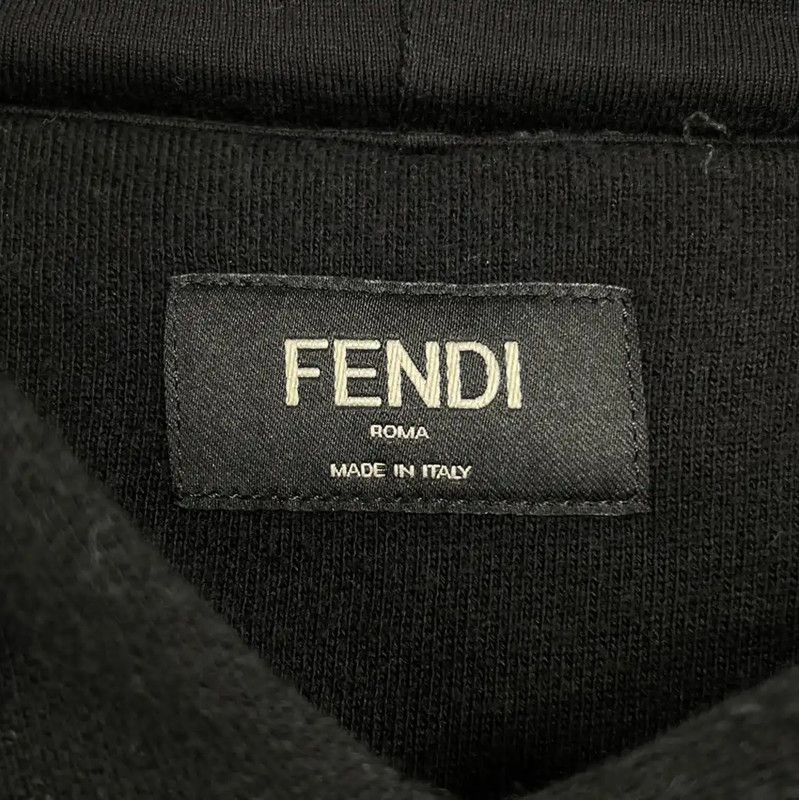 Fendi Fendi Black Cotton Men's Hoodie 0089 Size US XL / EU 56 / 4 - 3 Thumbnail