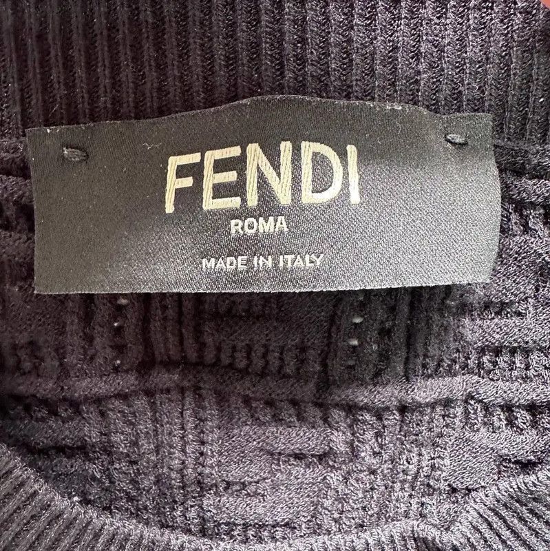 Fendi Fendi Black Cotton Men's Knit Sweater 0089 Size US S / EU 44-46 / 1 - 3 Thumbnail