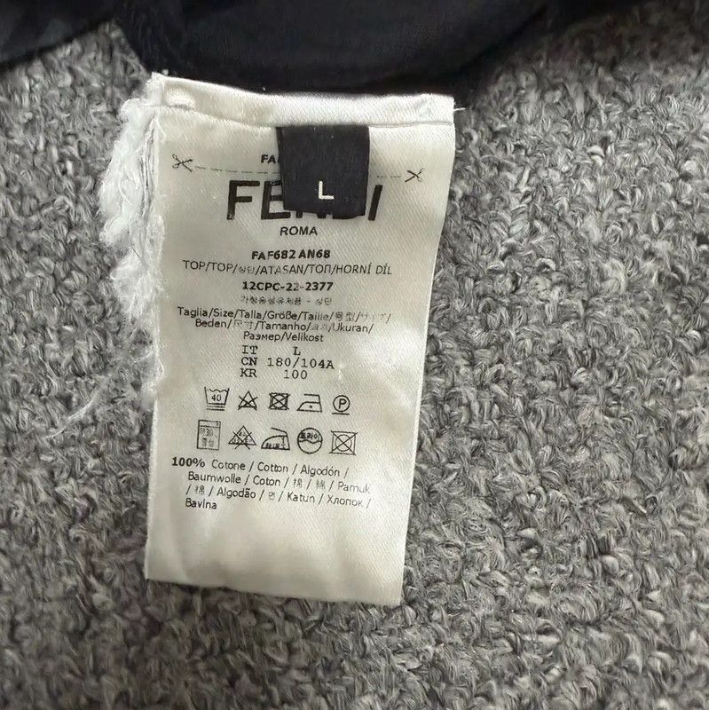 Fendi Fendi Black Cotton Men's T-Shirt with Graphic Detail 0089 Size US L / EU 52-54 / 3 - 4 Thumbnail