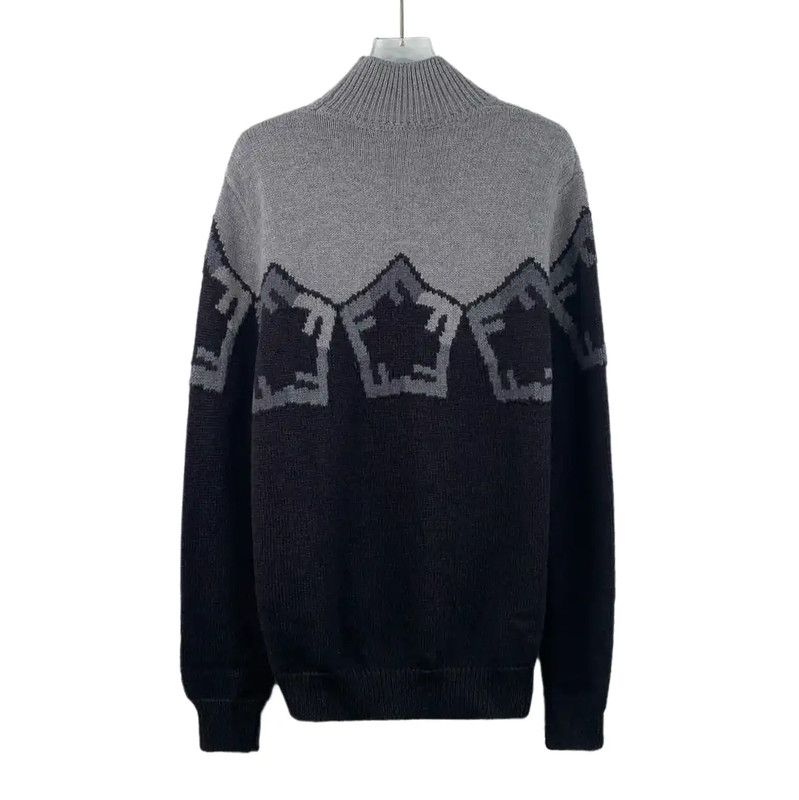 Fendi Fendi Color Block Wool Knit Sweater for Men 0089 Size US S / EU 44-46 / 1 - 2 Thumbnail