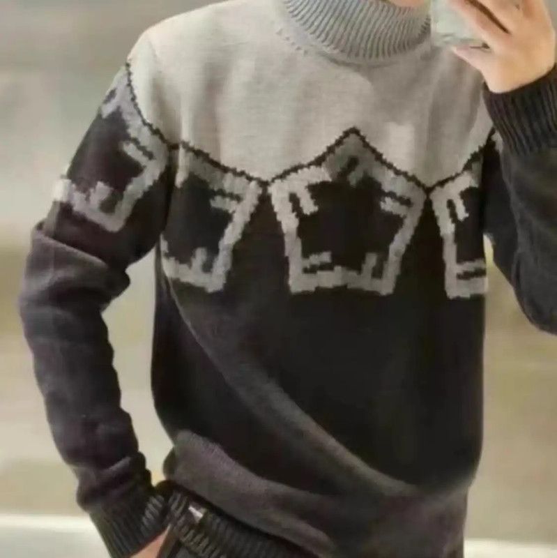 Fendi Fendi Color Block Wool Knit Sweater for Men 0089 Size US S / EU 44-46 / 1 - 8 Thumbnail