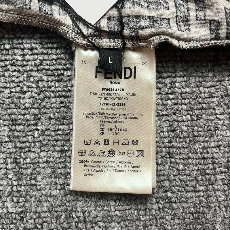 Fendi Fendi Brown Cotton Men's T-Shirt 0089 Size US L / EU 52-54 / 3 - 5 Thumbnail
