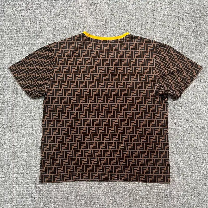 Fendi Fendi Brown Cotton Men's T-Shirt 0089 Size US L / EU 52-54 / 3 - 2 Thumbnail