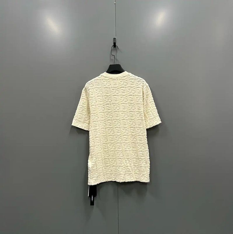 Fendi Fendi Summer Beige Cotton FLOGO Short Sleeve Tee 0089 Size US S / EU 44-46 / 1 - 3 Thumbnail