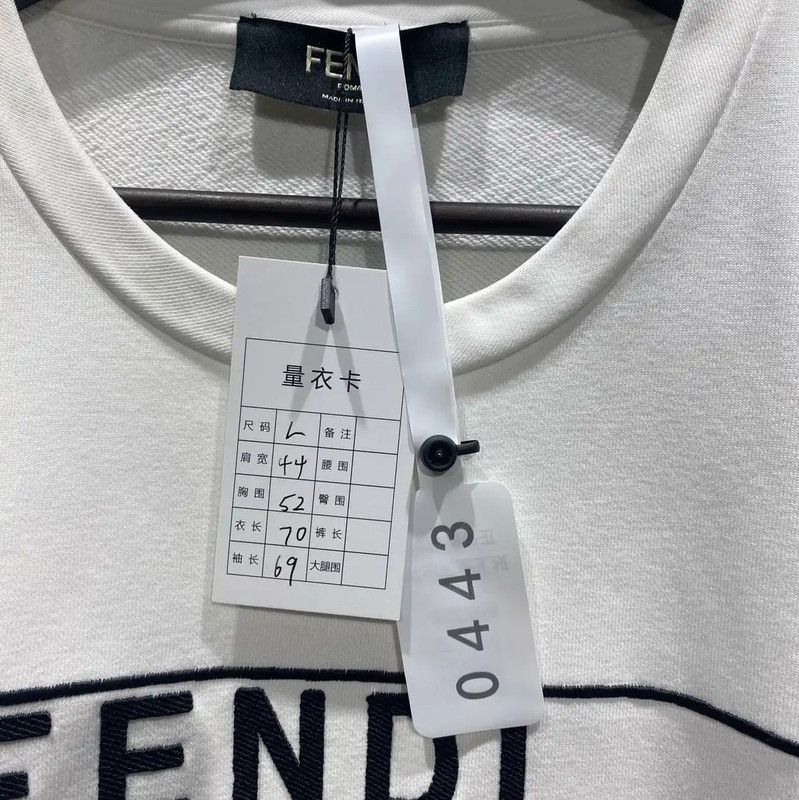 Fendi Fendi White Cotton Men's Sweatshirt 0089 Size US L / EU 52-54 / 3 - 3 Thumbnail