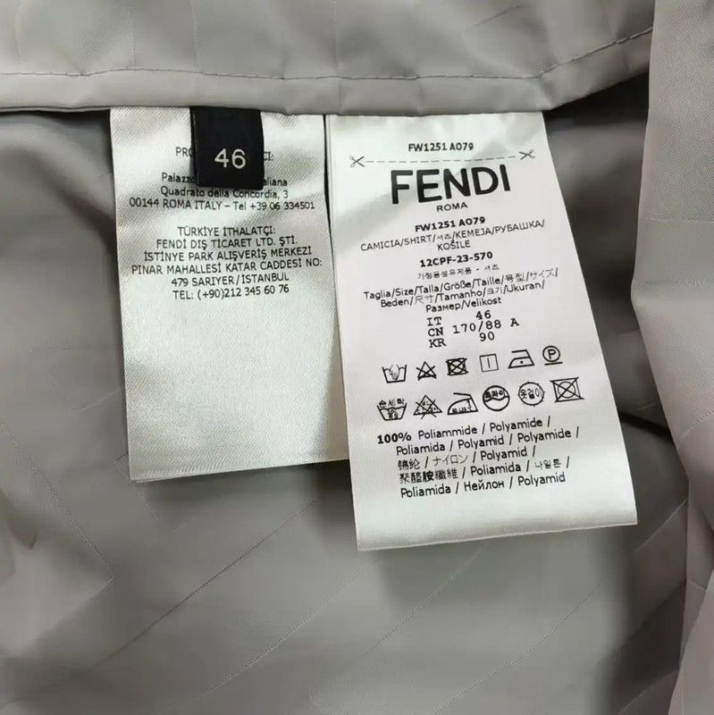 Fendi Fendi Gray Short-Sleeve Men's Shirt 0089 Size US S / EU 44-46 / 1 - 4 Thumbnail
