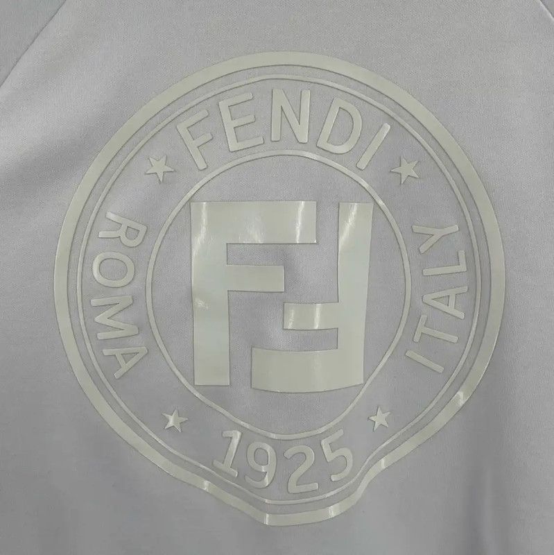 Fendi Fendi Winter White Cotton Men's Short Sleeve Hoodie 0089 Size US S / EU 44-46 / 1 - 3 Thumbnail