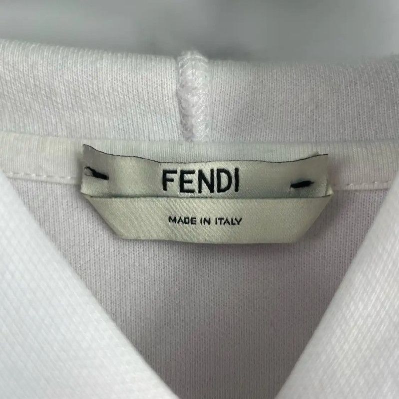 Fendi Fendi Winter White Cotton Men's Short Sleeve Hoodie 0089 Size US S / EU 44-46 / 1 - 4 Thumbnail