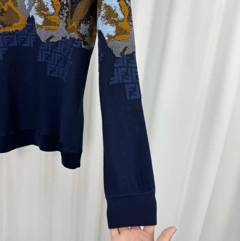 Fendi Fendi Men's Color-blocked Wool Knit Sweater 0089 Size US S / EU 44-46 / 1 - 4 Thumbnail