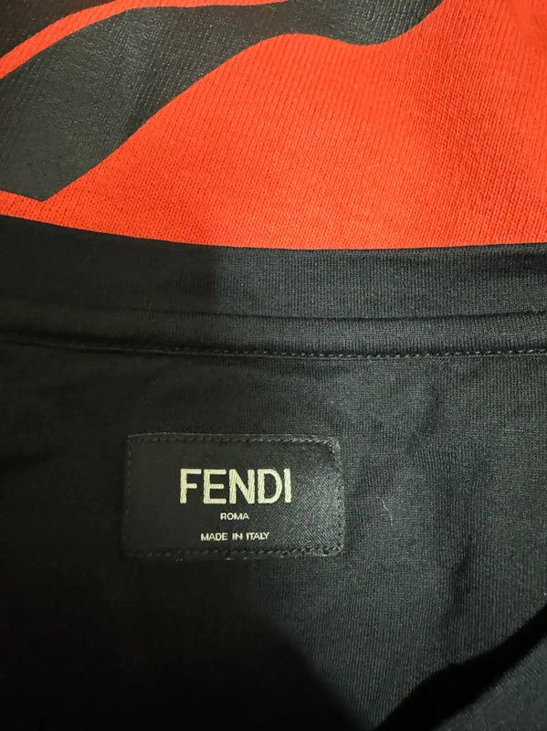 Fendi Fendi Black Wool Graphic T-Shirt for Men 0089 Size US L / EU 52-54 / 3 - 3 Thumbnail