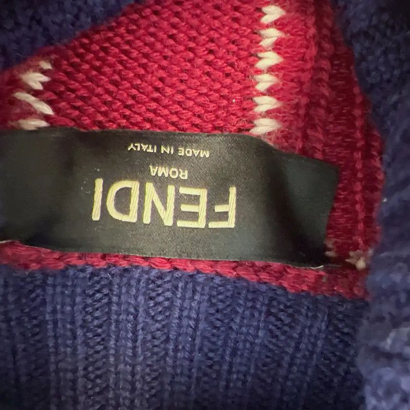 Fendi Fendi Red Wool Men's Knit Sweater 0089 Size US M / EU 48-50 / 2 - 6 Thumbnail
