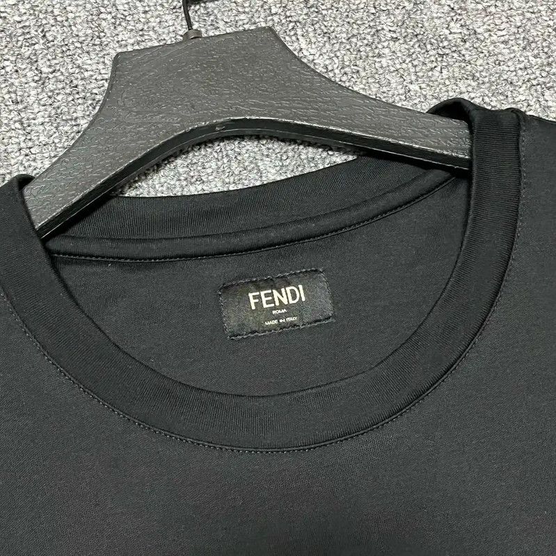 Fendi Fendi Men's Black Cotton Summer T-Shirt 0089 Size US M / EU 48-50 / 2 - 3 Thumbnail