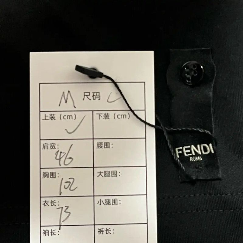 Fendi Fendi Men's Black Cotton Summer T-Shirt 0089 Size US M / EU 48-50 / 2 - 7 Thumbnail