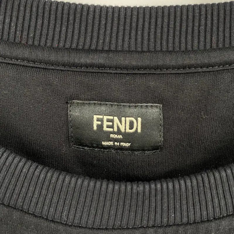 Fendi Fendi Black Cotton Long Sleeve Sweatshirt 0089 Size US L / EU 52-54 / 3 - 3 Thumbnail