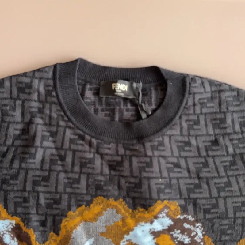 Fendi Fendi Knit Long Sleeve Sweater in Deep Blue 0089 Size US L / EU 52-54 / 3 - 4 Thumbnail