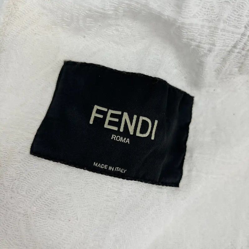 Fendi Fendi Men's White Cotton Coat with Hood 0089 Size US M / EU 48-50 / 2 - 7 Thumbnail