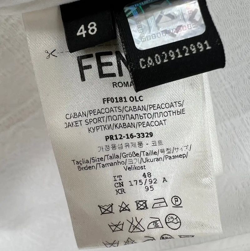 Fendi Fendi Men's White Cotton Coat with Hood 0089 Size US M / EU 48-50 / 2 - 5 Thumbnail