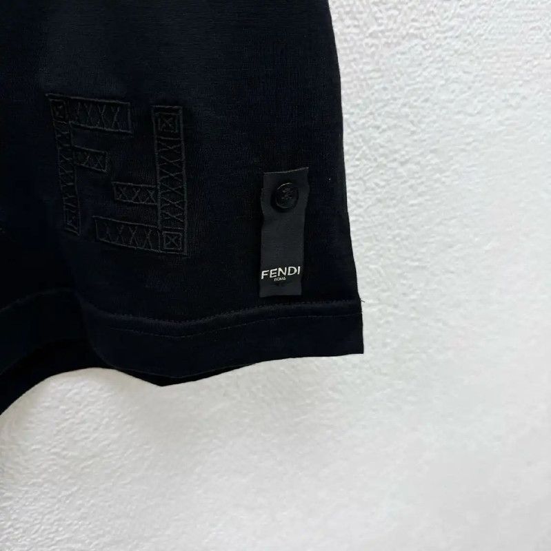 Fendi Fendi Black Cotton Short Sleeve Men's T-shirt 0089 Size US S / EU 44-46 / 1 - 3 Thumbnail