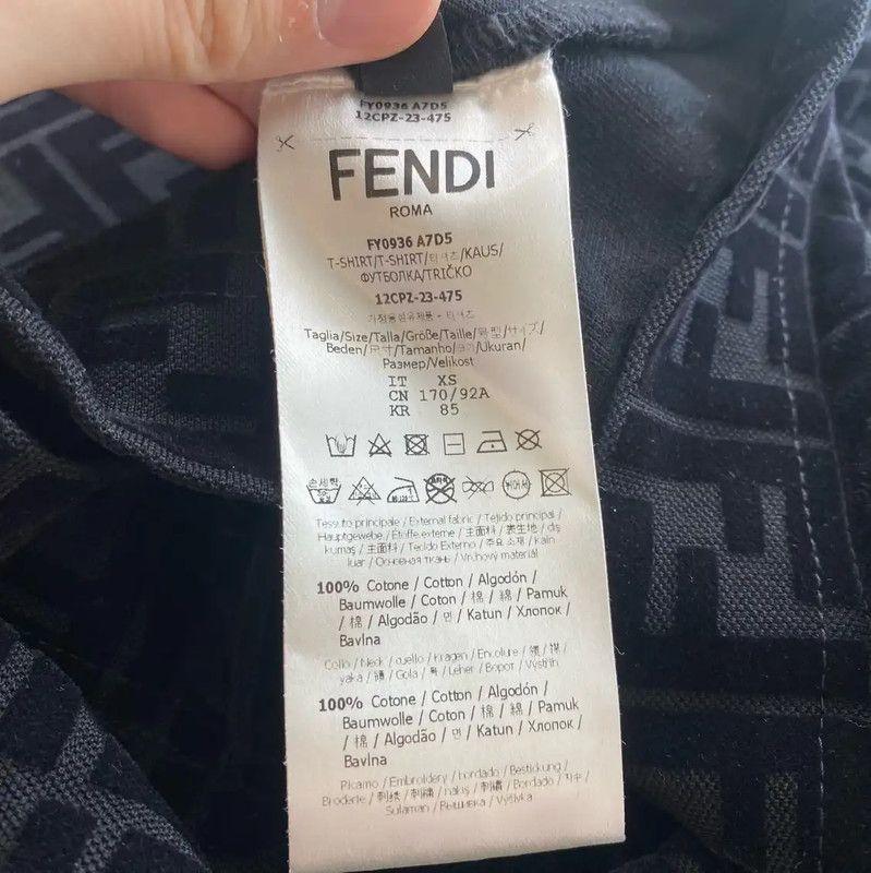 Fendi Fendi Black Cotton Short Sleeve T-Shirt 0089 Size US XS / EU 42 / 0 - 5 Thumbnail
