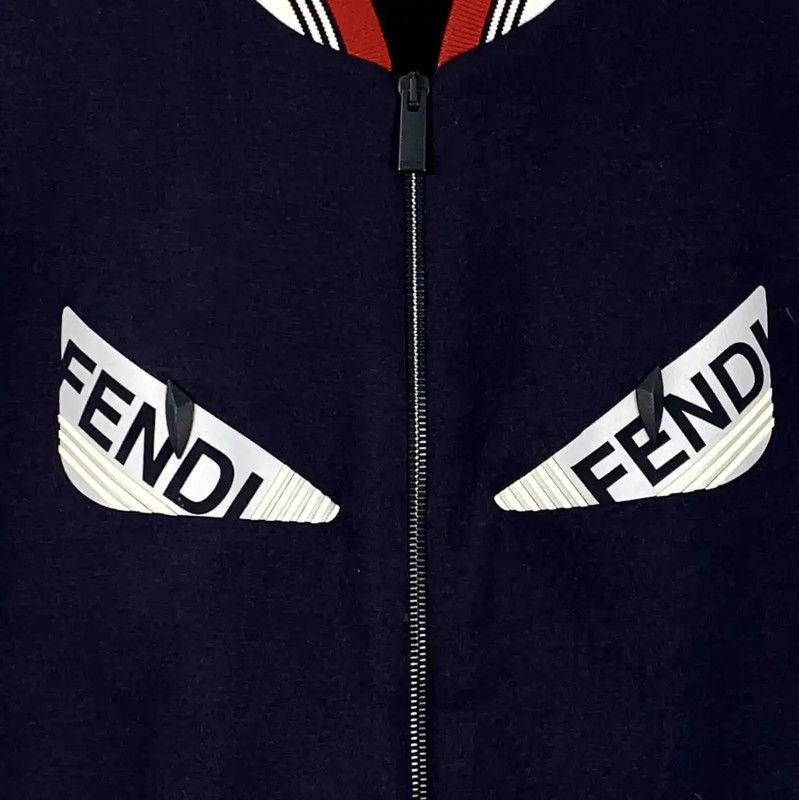Fendi Fendi Men's Navy Blue Jacket with Unique Design 0089 Size US L / EU 52-54 / 3 - 4 Thumbnail