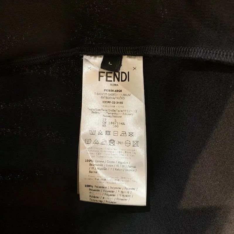 Fendi FENDI Black Cotton Men's T-Shirt 0089 Size US L / EU 52-54 / 3 - 4 Thumbnail