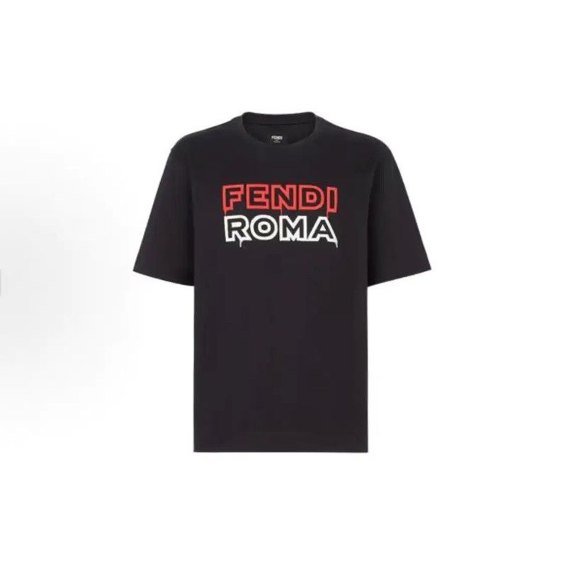 Fendi FENDI Black Cotton Men's T-Shirt 0089 Size US L / EU 52-54 / 3 - 6 Thumbnail