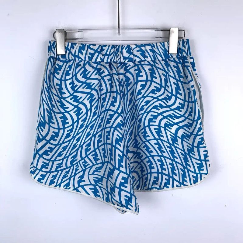 Fendi Fendi Blue Silk Men's Shorts 0089 Size US 32 / EU 48 - 2 Thumbnail