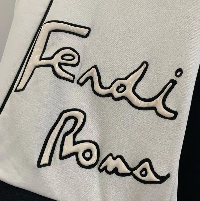 Fendi Fendi Men's White Cotton Zip Hoodie 0089 Size US L / EU 52-54 / 3 - 4 Thumbnail