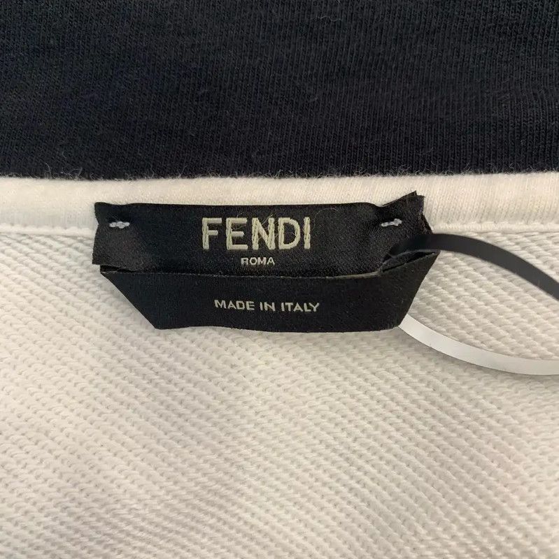 Fendi Fendi Men's White Cotton Zip Hoodie 0089 Size US L / EU 52-54 / 3 - 6 Thumbnail