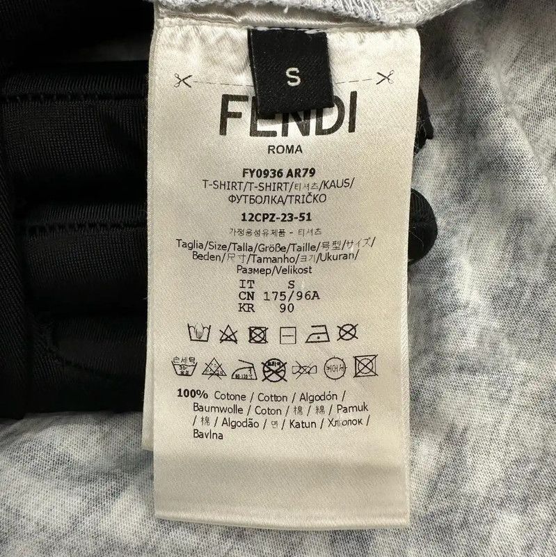 Fendi Fendi Men's Light Blue Cotton T-Shirt 0089 Size US S / EU 44-46 / 1 - 6 Thumbnail