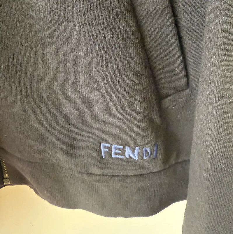 Fendi Fendi Black Cotton Embroidered Hoodie for Men 0089 Size US XXL / EU 58 / 5 - 4 Thumbnail
