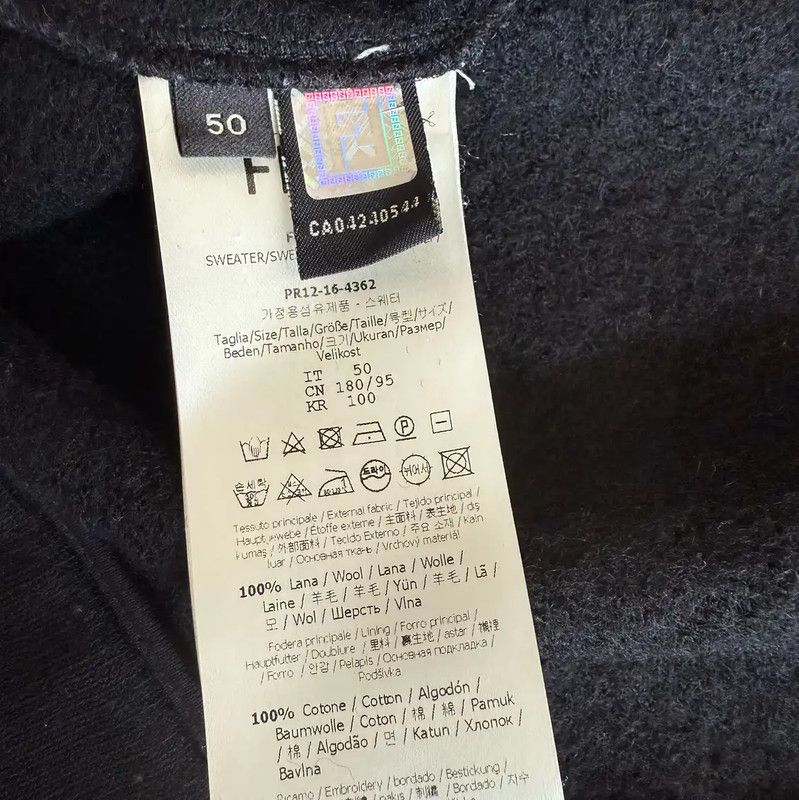 Fendi Fendi Black Cotton Embroidered Hoodie for Men 0089 Size US XXL / EU 58 / 5 - 6 Thumbnail