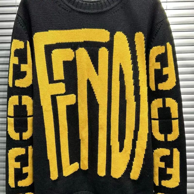 Fendi Fendi Black Wool Knit Sweater for Men 0089 Size US M / EU 48-50 / 2 - 3 Thumbnail