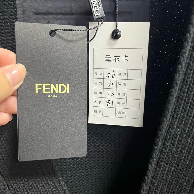 Fendi Fendi Black Cotton Knitted Cardigan for Men 0089 Size US L / EU 52-54 / 3 - 3 Thumbnail