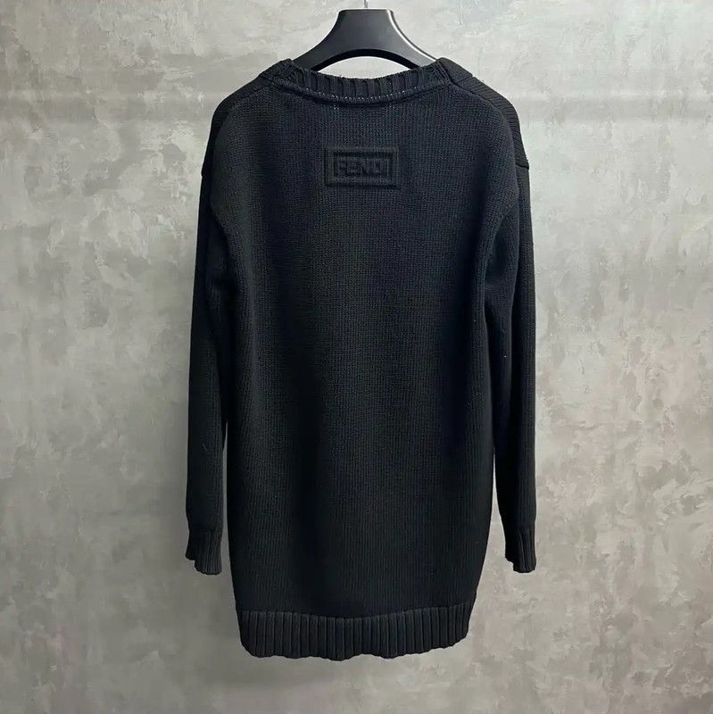 Fendi Fendi Black Cotton Knitted Cardigan for Men 0089 Size US L / EU 52-54 / 3 - 2 Thumbnail