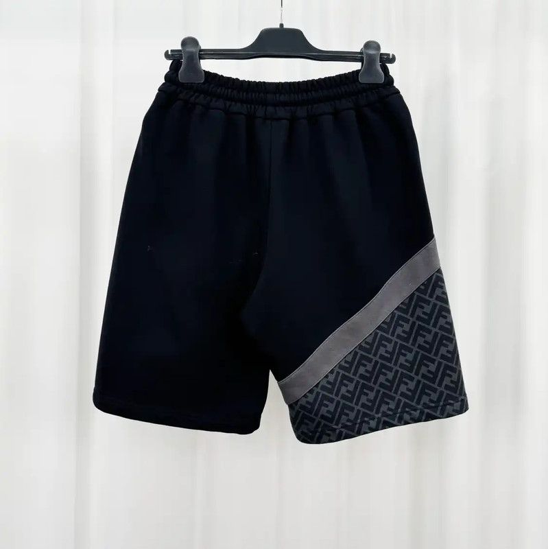 Fendi Fendi Summer Black Cotton Logo Shorts 0089 Size US 26 / EU 42 - 2 Thumbnail
