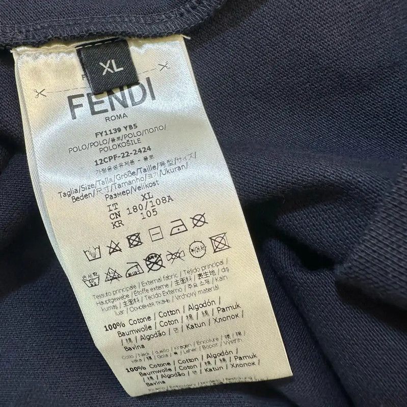 Fendi Fendi Black Cotton Long Sleeve Polo Shirt 0089 Size US L / EU 52-54 / 3 - 6 Thumbnail